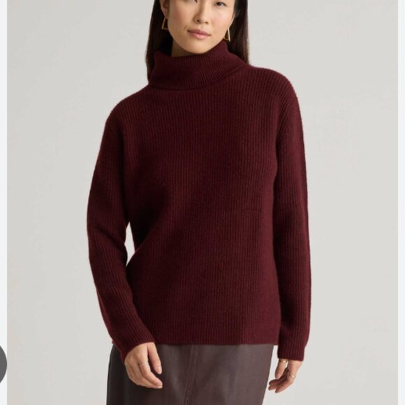 Quince Sweaters - Quince Mongolian Cashmere Turtleneck Burgundy Sweater m medium